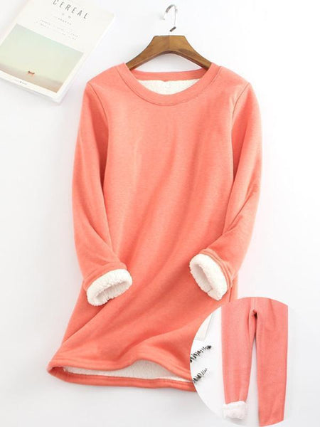New Casual Cotton Round Neck Solid Sweatshirt & Pants Set (SAVE EXTRA $3 & FREE SHIPPING)